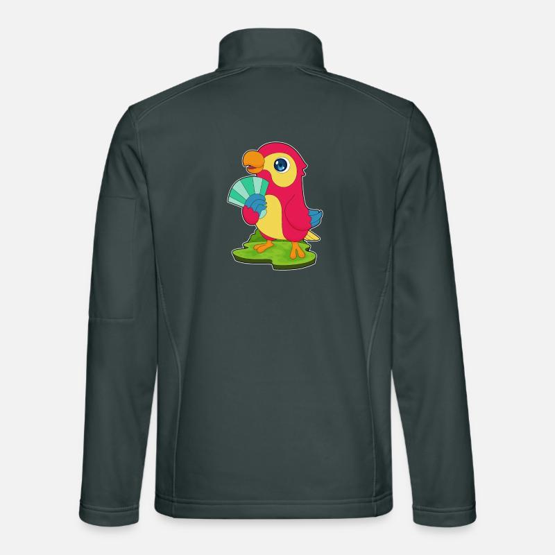 Éventail de main de perroquet Veste en tissu softshell Unisexe