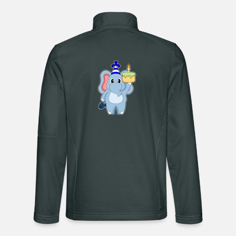 Elephant Birthday Cake Unisex Softshell Jacket