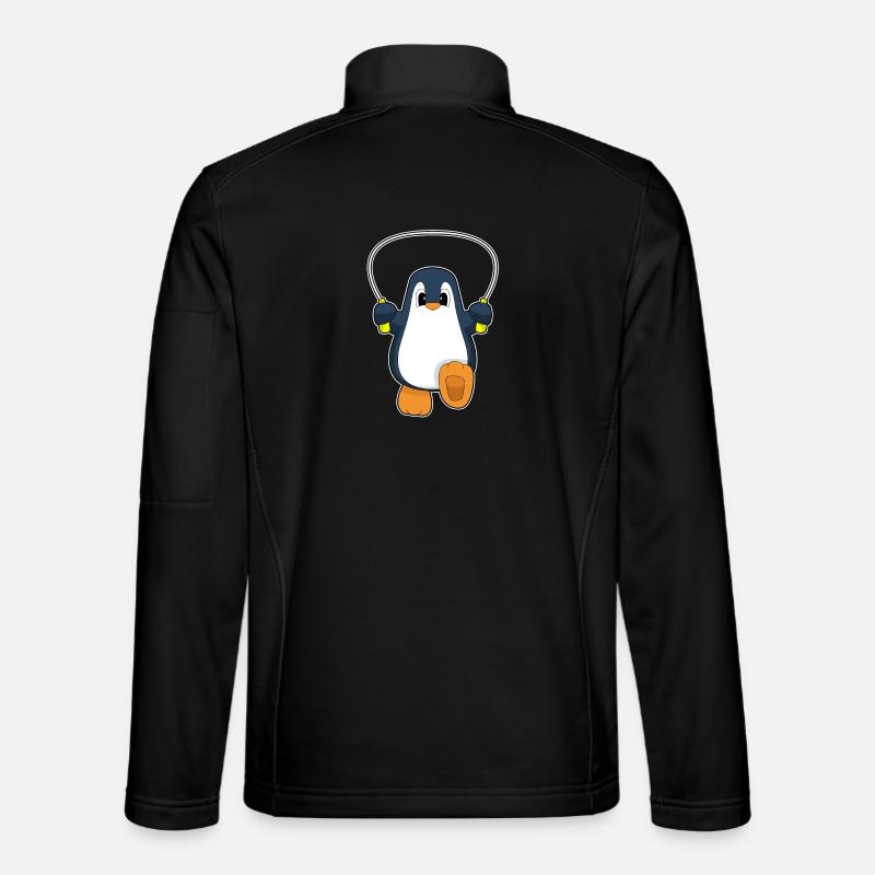 Pinguin Seilspringen Springseil Fitness - Unisex Softshelljacke - Schwarz