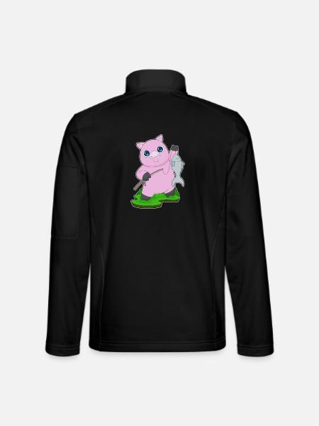 Pêche au poisson pêcheur cochon - Veste en tissu softshell Unisexe - noir