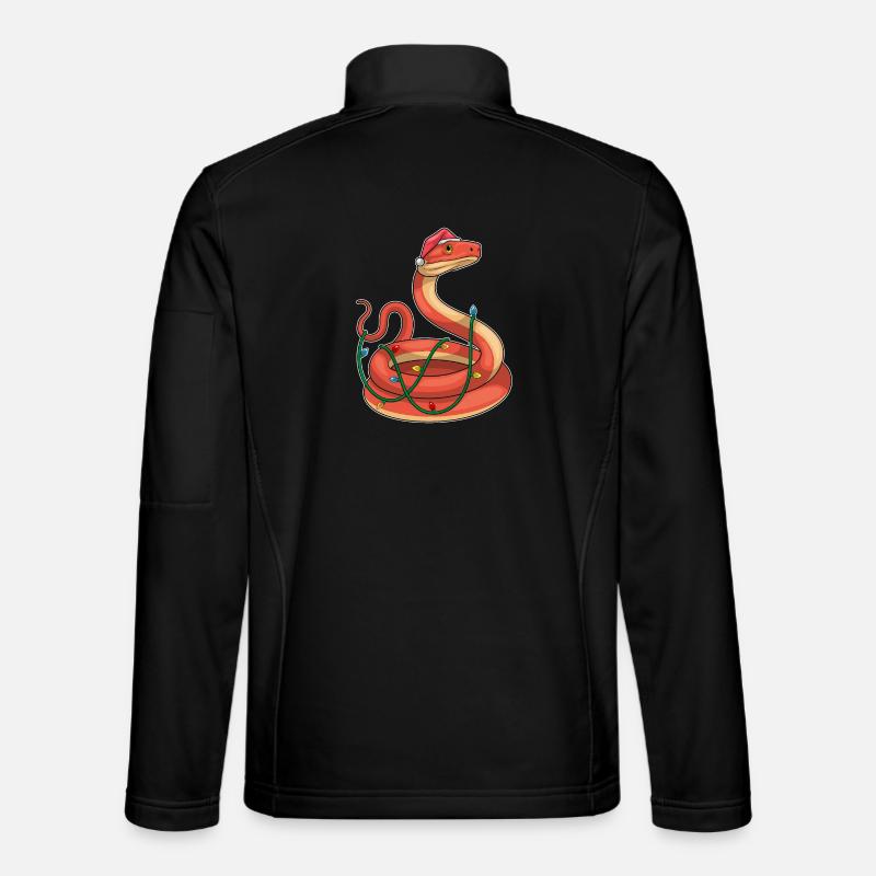 Snake Christmas Fairy Lights - Unisex Softshell Jacket - black