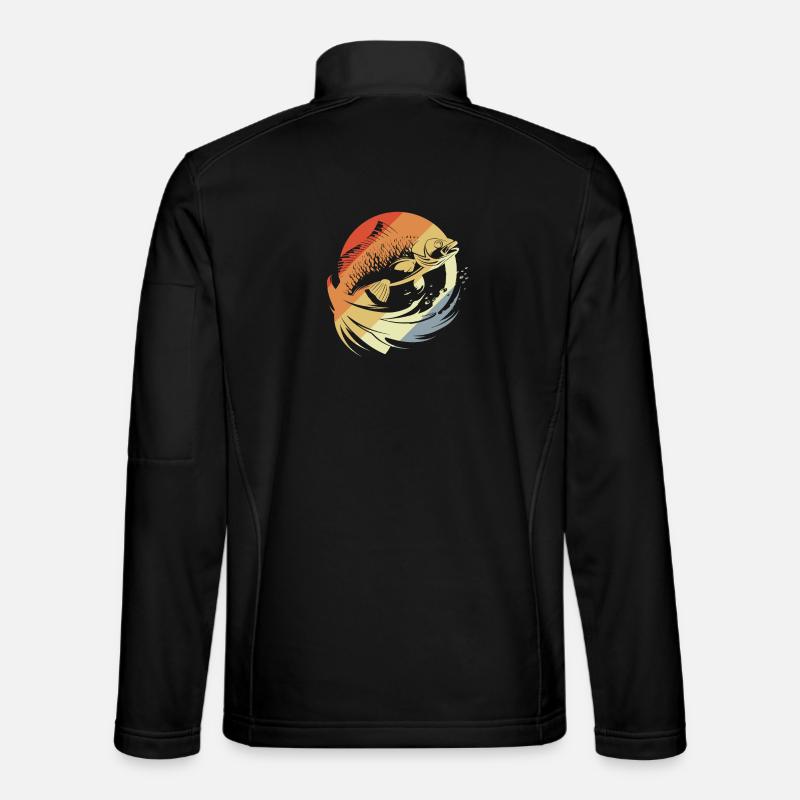 Fisch Grafik Retro Look Unisex Softshelljacke