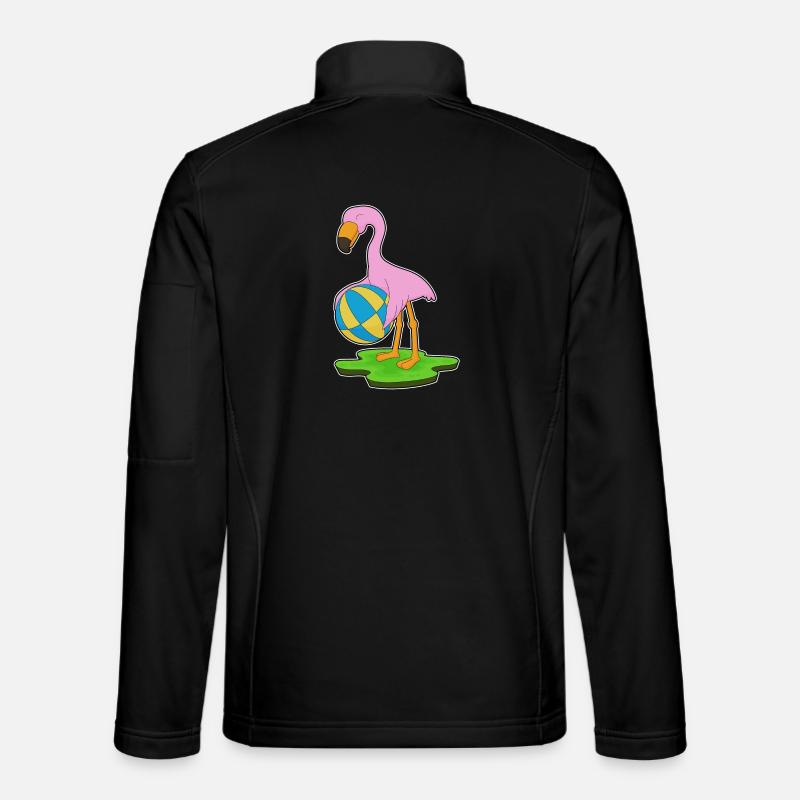 Flamingo Schwimmen Wasserball Sommer - Unisex Softshelljacke - Schwarz