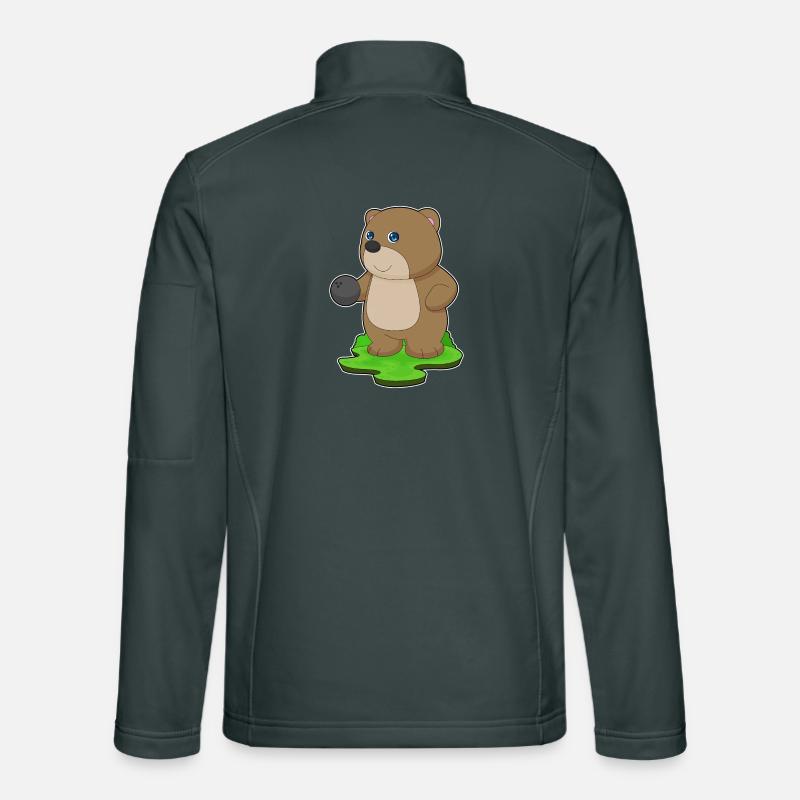 Bear Bowling Bowling Ball Unisex Softshell Jacket