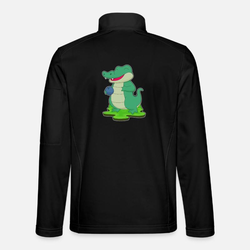 Crocodile Bowling Bowling Ball - Unisex Softshell Jacket - black