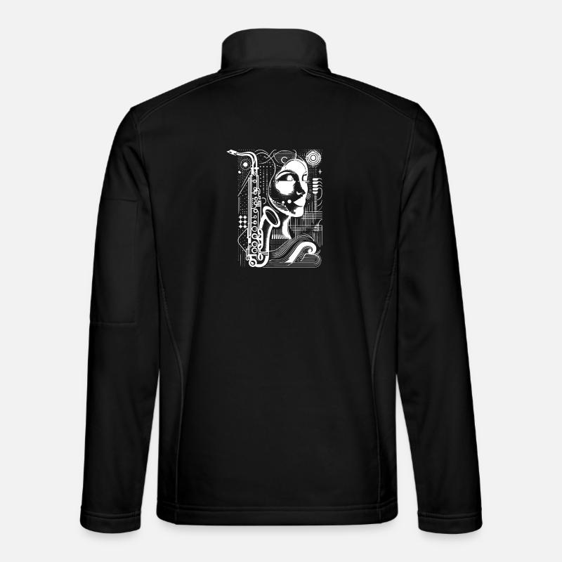 Saxophon Frau - Unisex Softshelljacke - Schwarz