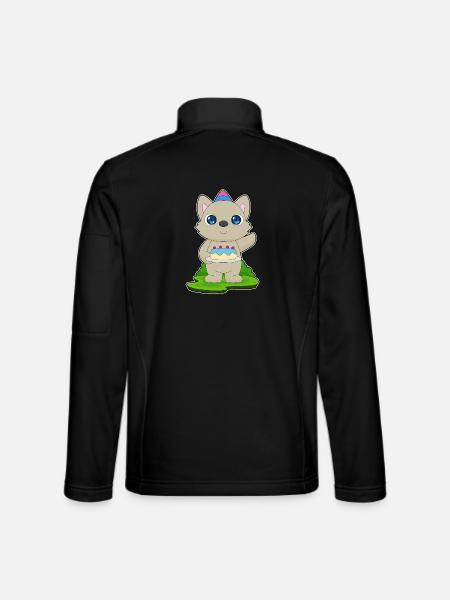Cat Birthday Cake - Unisex Softshell Jacket - black