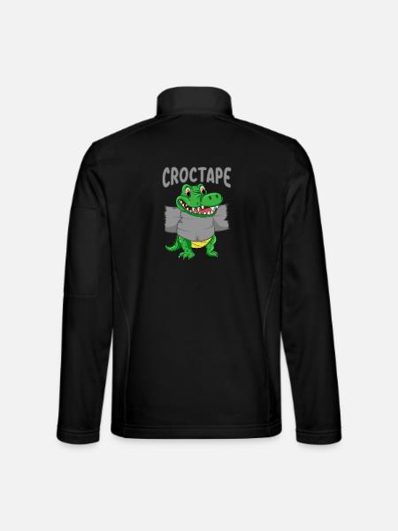 Croc Tape | Krokodil Baby mit Croc Tape - Unisex Softshelljacke - Schwarz - Hinten
