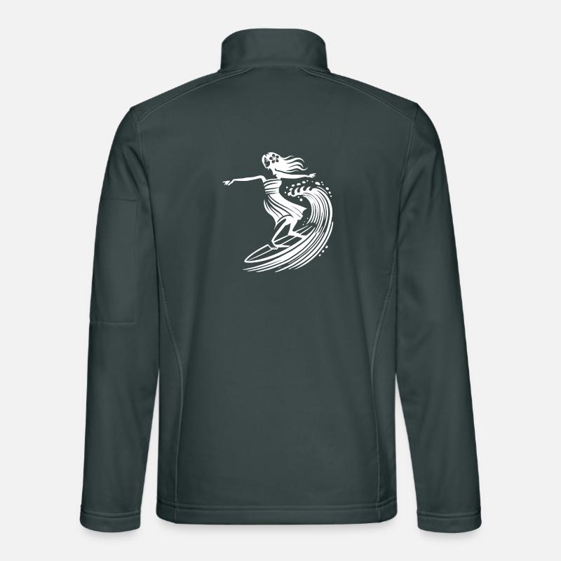Surfen Hula Mädchen Hawaii Vintage Surf Kunst Unisex Softshelljacke