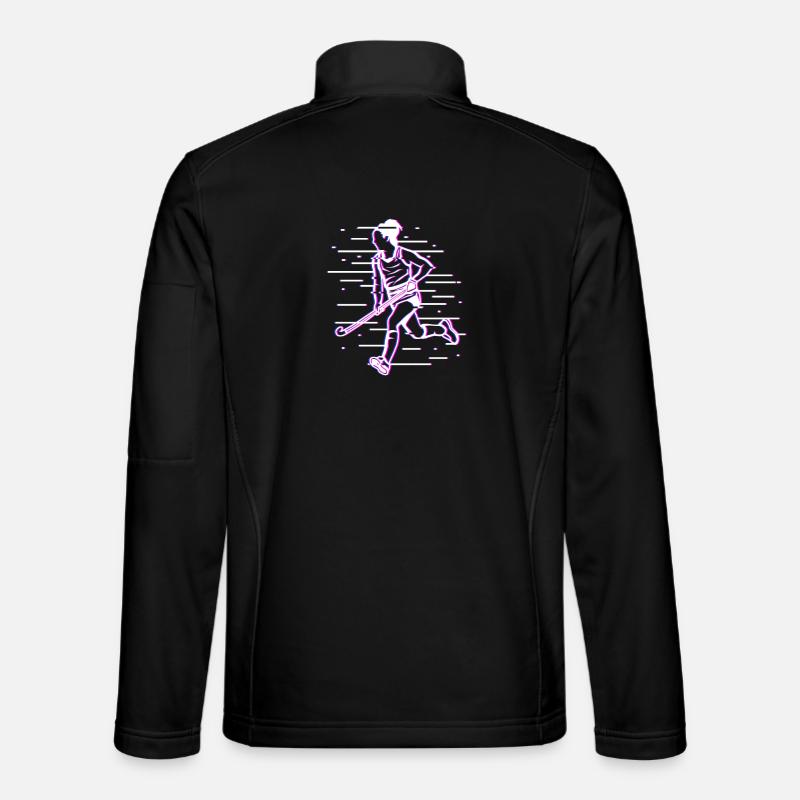 Hockey Mädchen Zeichnung - Unisex Softshelljacke - Schwarz