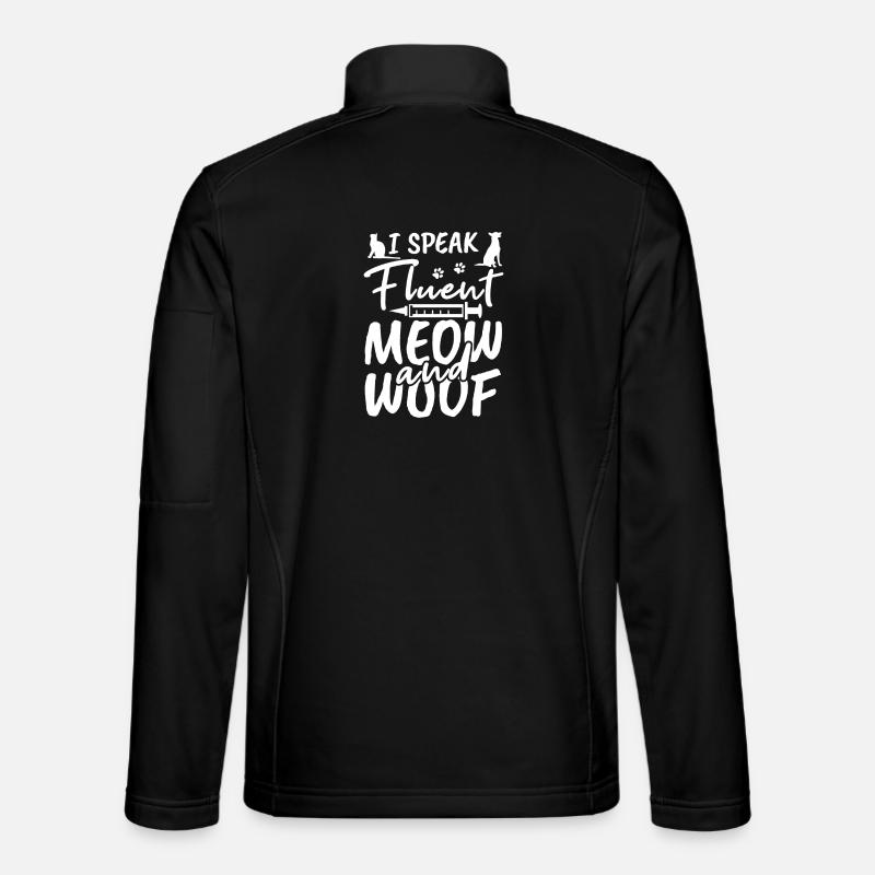 Je parle couramment miaulement et trame - Veste en tissu softshell Unisexe - noir