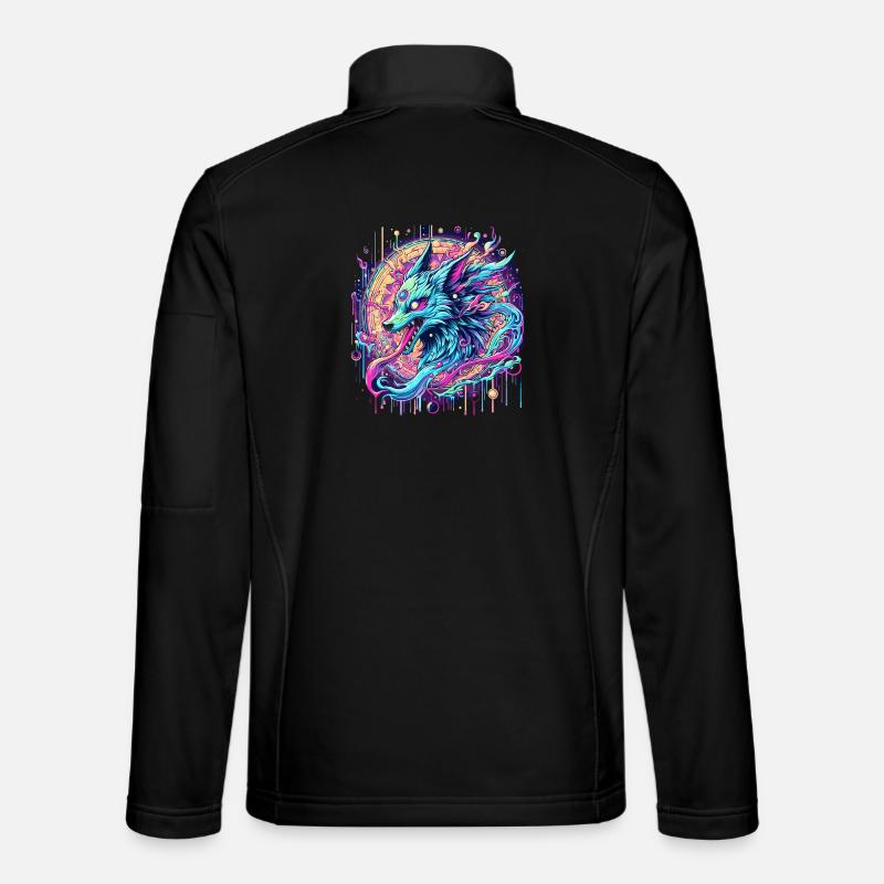 Psychedelic Fox Head Goa Art Unisex Softshell Jacket