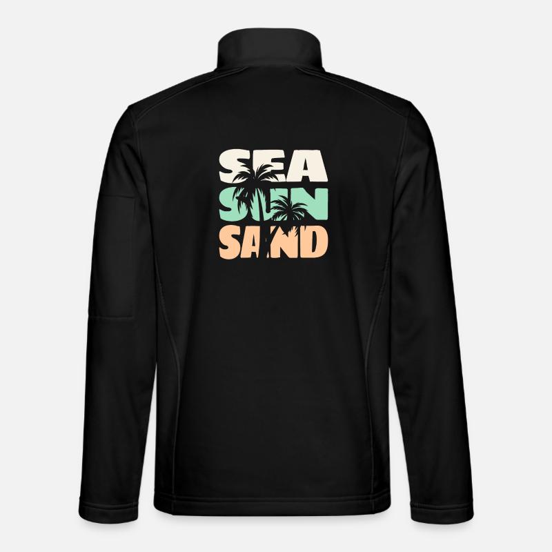 Sea Sun Sand Beach Palm Trees Summer Vibes Tee Unisex Softshell Jacket