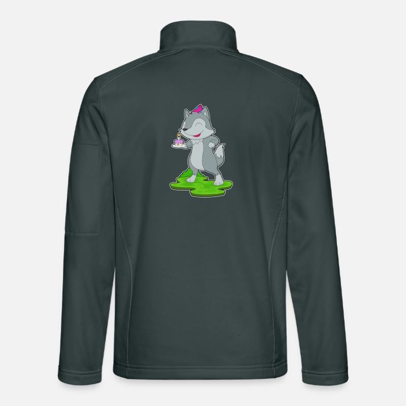Wolf Birthday Cake Unisex Softshell Jacket