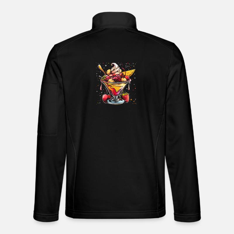 Eisbecher Grafik - Unisex Softshelljacke - Schwarz