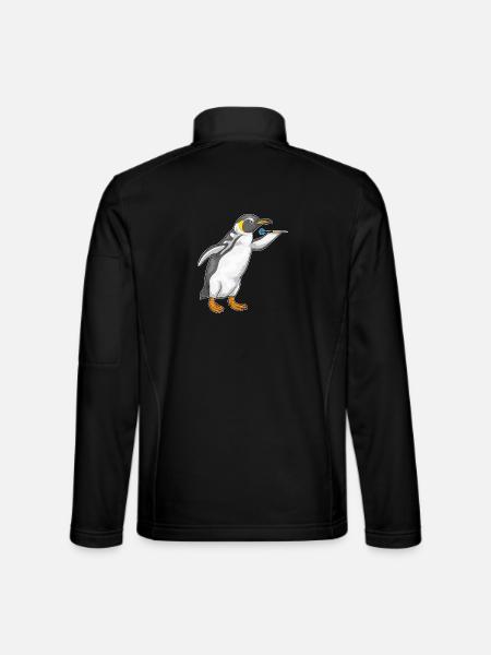 Pinguin Dart Dartpfeil - Unisex Softshelljacke - Schwarz