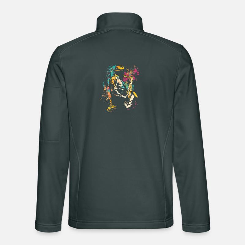 Saxophone player street art Unisex Softshell Jacket