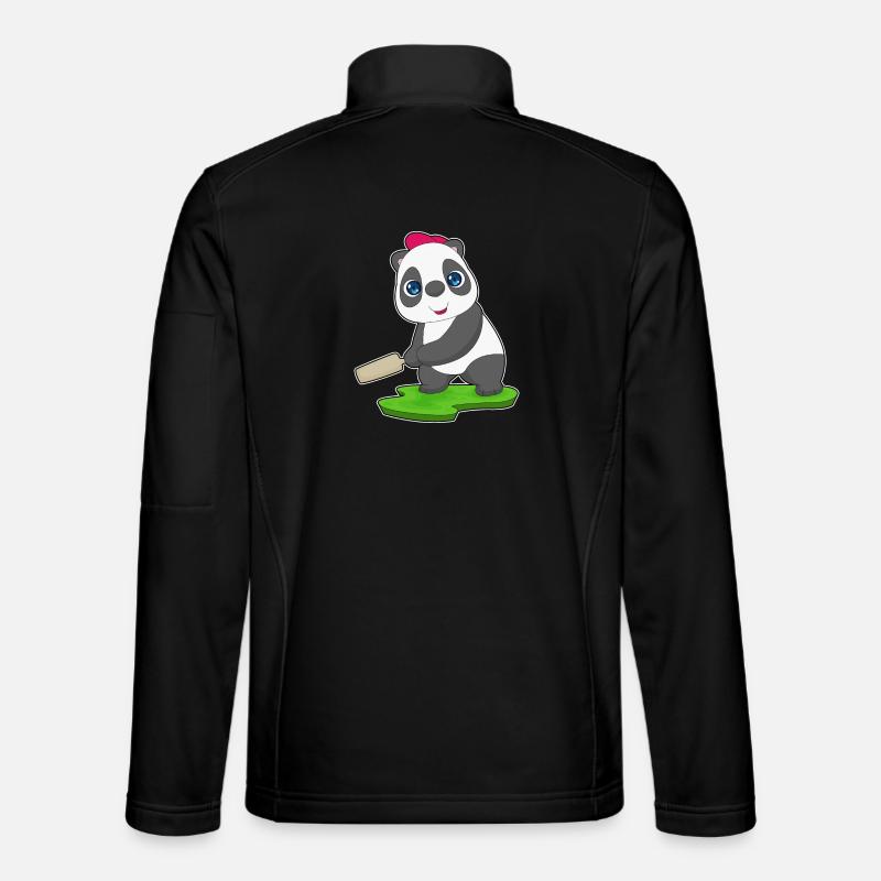 Panda Cricket Battes de cricket - Veste en tissu softshell Unisexe - noir