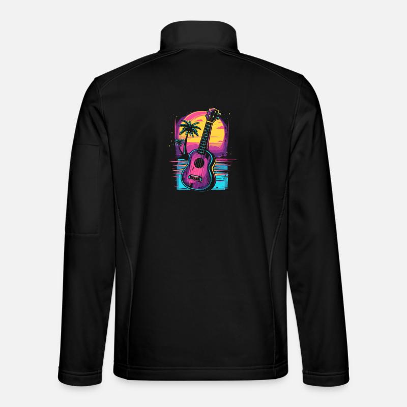 Ukulele 80er Jahre Look - Unisex Softshelljacke - Schwarz