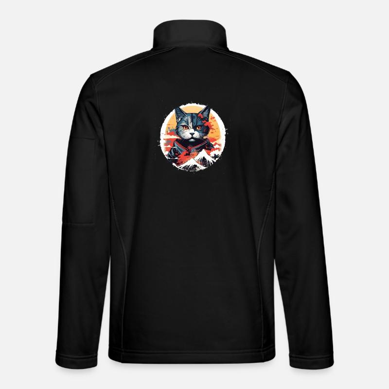 Cat Manga Style - Unisex Softshell Jacket - black