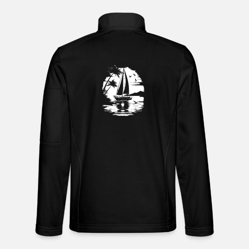 Sailing Drawing - Unisex Softshell Jacket - black