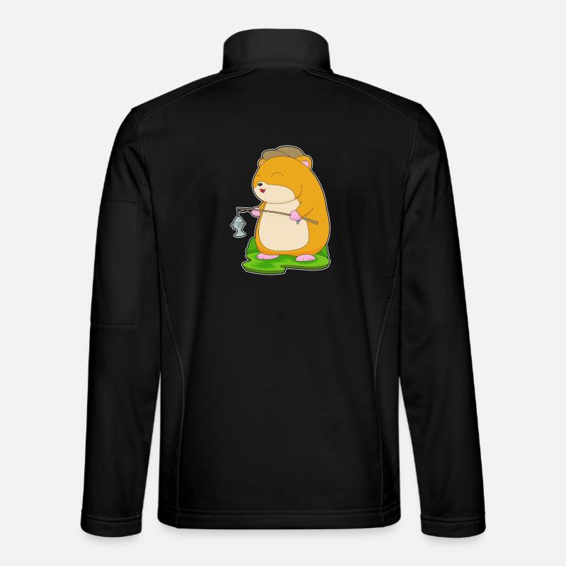 Pêche au poisson hamster pêcheur - Veste en tissu softshell Unisexe - noir