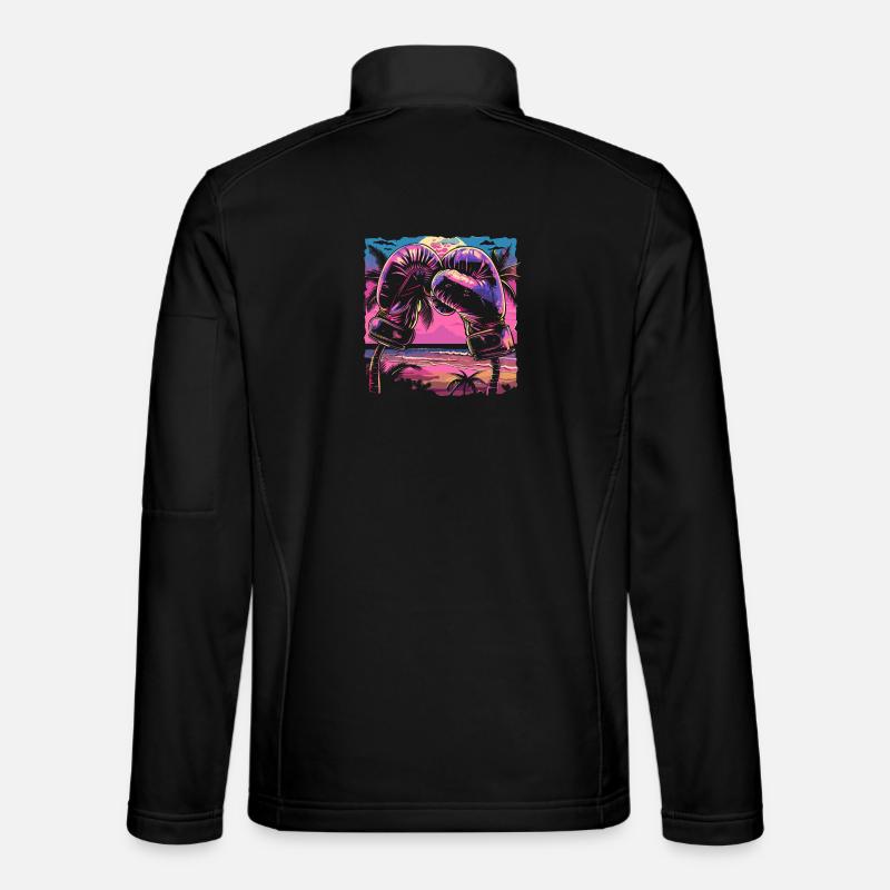 Boxing Gloves Retrowave - Unisex Softshell Jacket - black