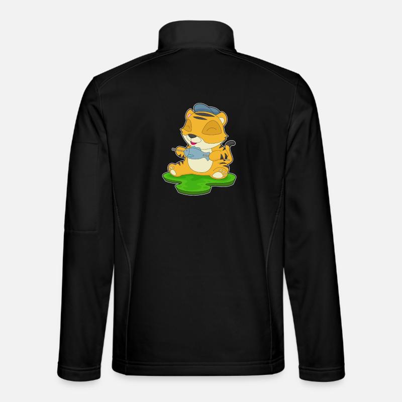 Poisson pêcheur tigre - Veste en tissu softshell Unisexe - noir