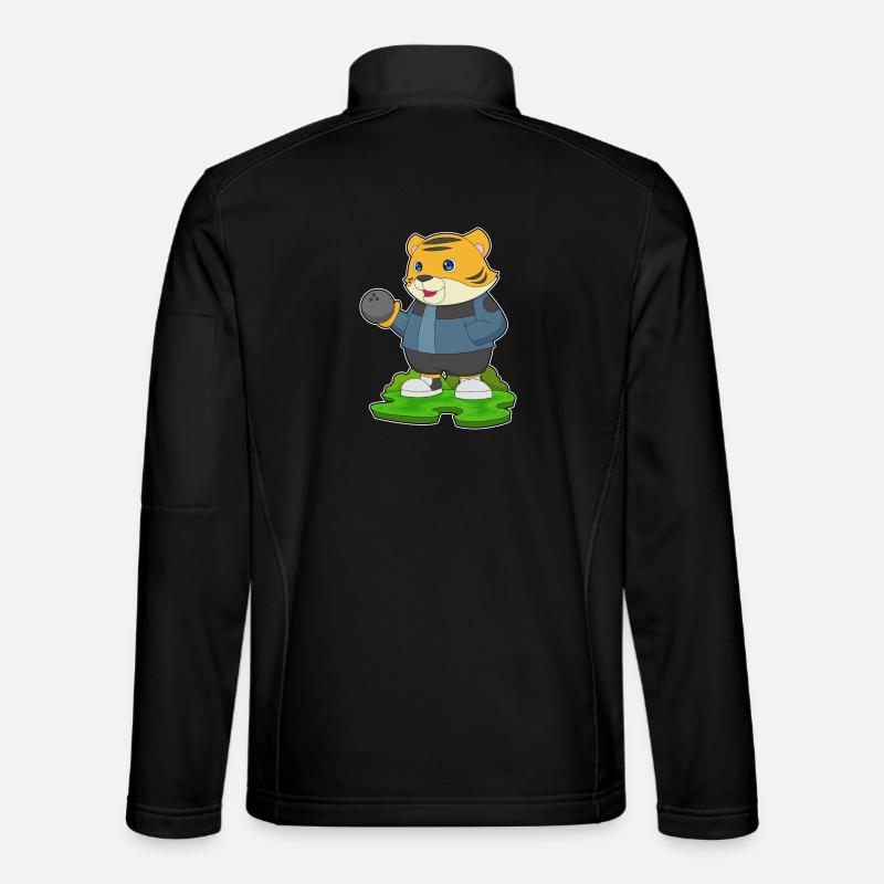 Tiger Bowling Bowling Ball - Unisex Softshell Jacket - black