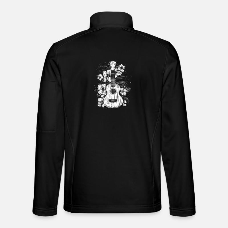 Ukulélé Look Bande Dessinée - Veste en tissu softshell Unisexe - noir