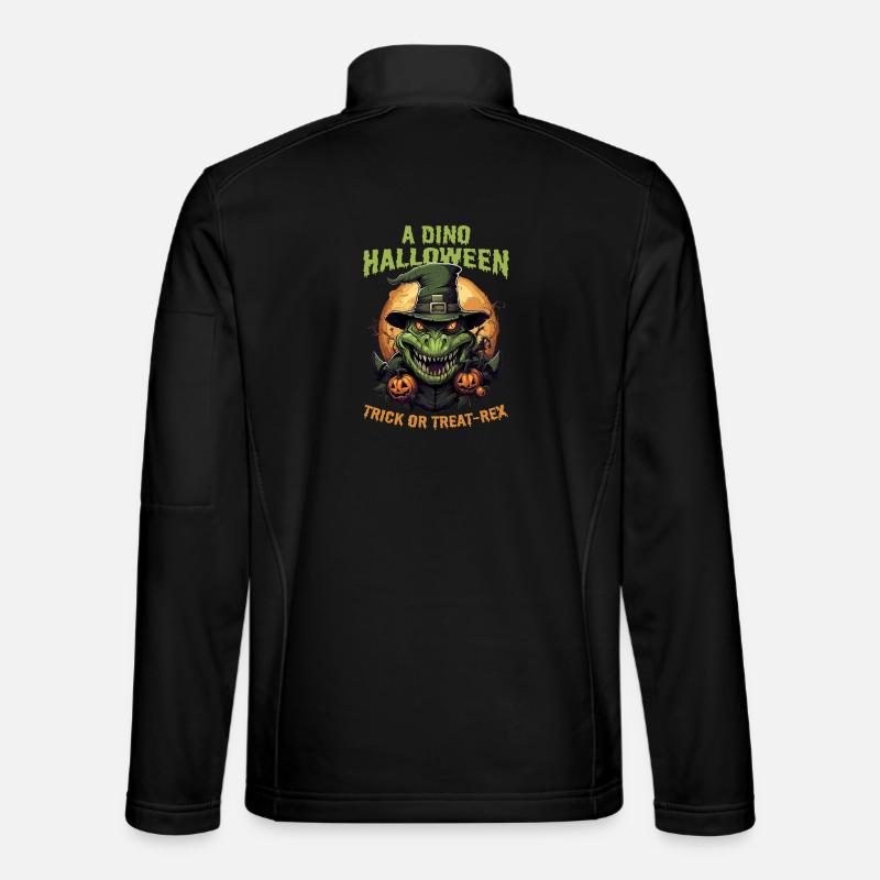 Dino Halloween – Dinosaurier Hexenhut Kürbis Funny Unisex Softshelljacke
