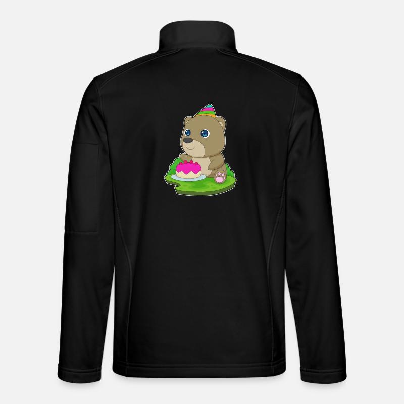 Bear Birthday Cake - Unisex Softshell Jacket - black