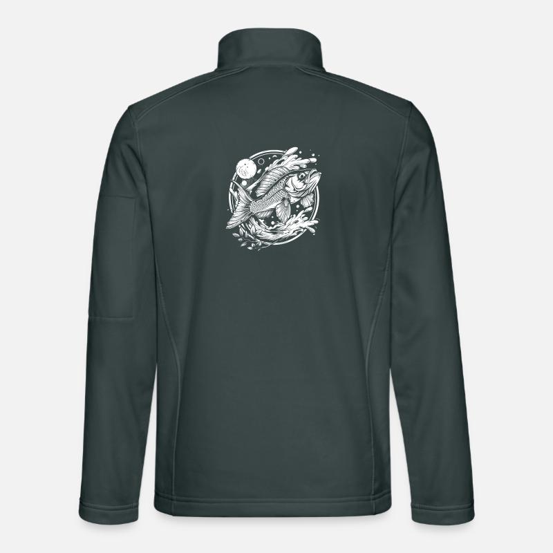 Graphique de poisson Veste en tissu softshell Unisexe