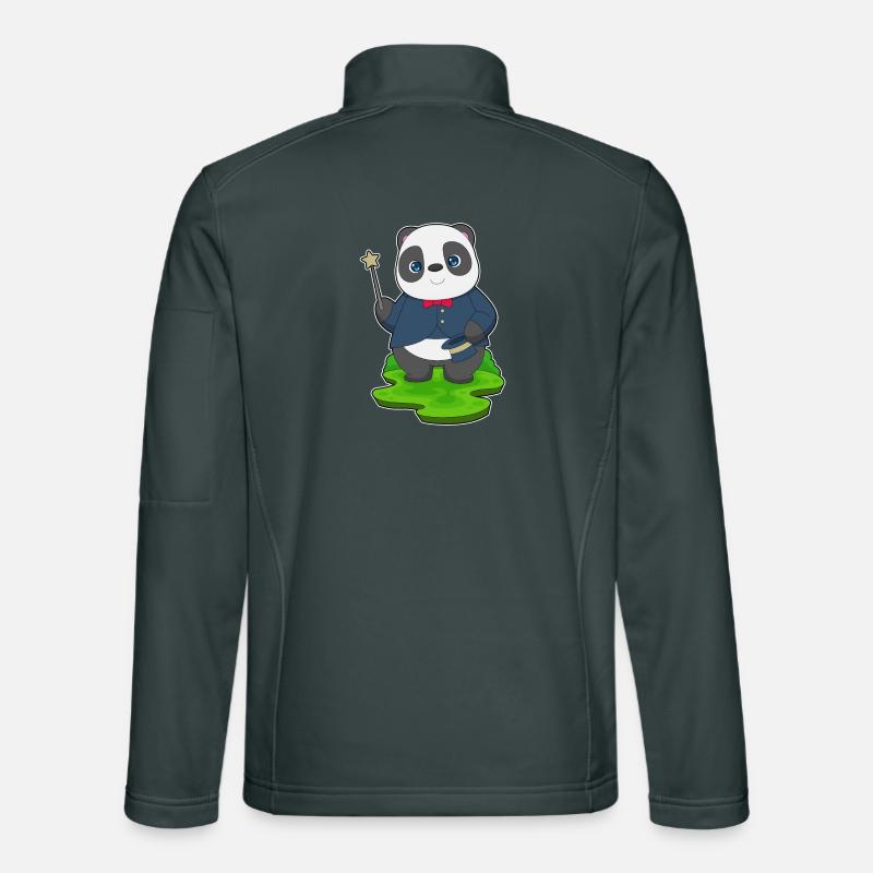Panda Zauberer Zauberstab Unisex Softshelljacke
