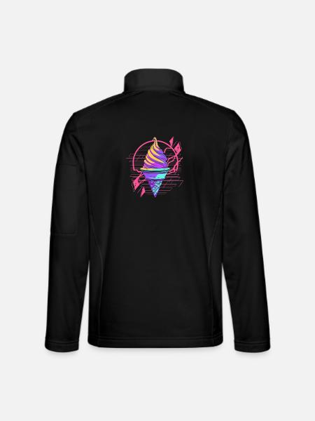 Cornet de crème glacée Synthwave - Veste en tissu softshell Unisexe - noir - Dos