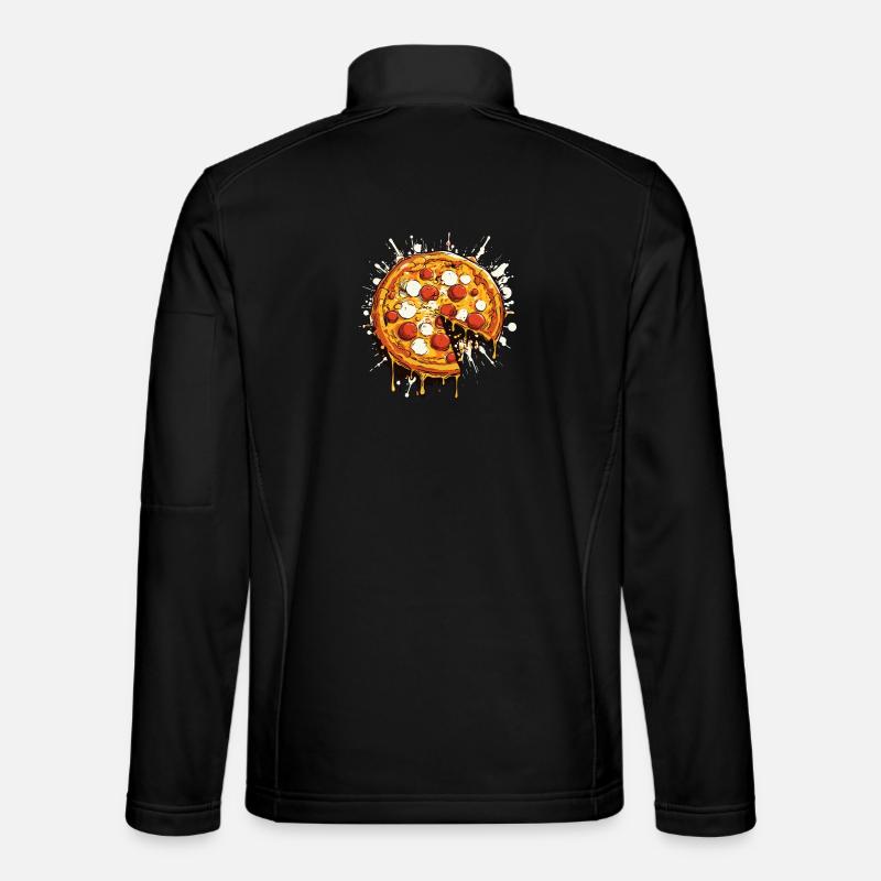 Graphique de pizza - Veste en tissu softshell Unisexe - noir
