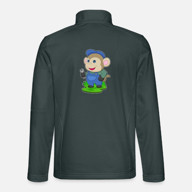 Monkey Mechanic Wrench Workshop Unisex Softshell Jacket