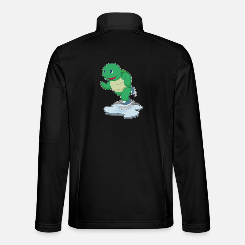Schildkröte Eislaufen Schlittschuhe - Unisex Softshelljacke - Schwarz
