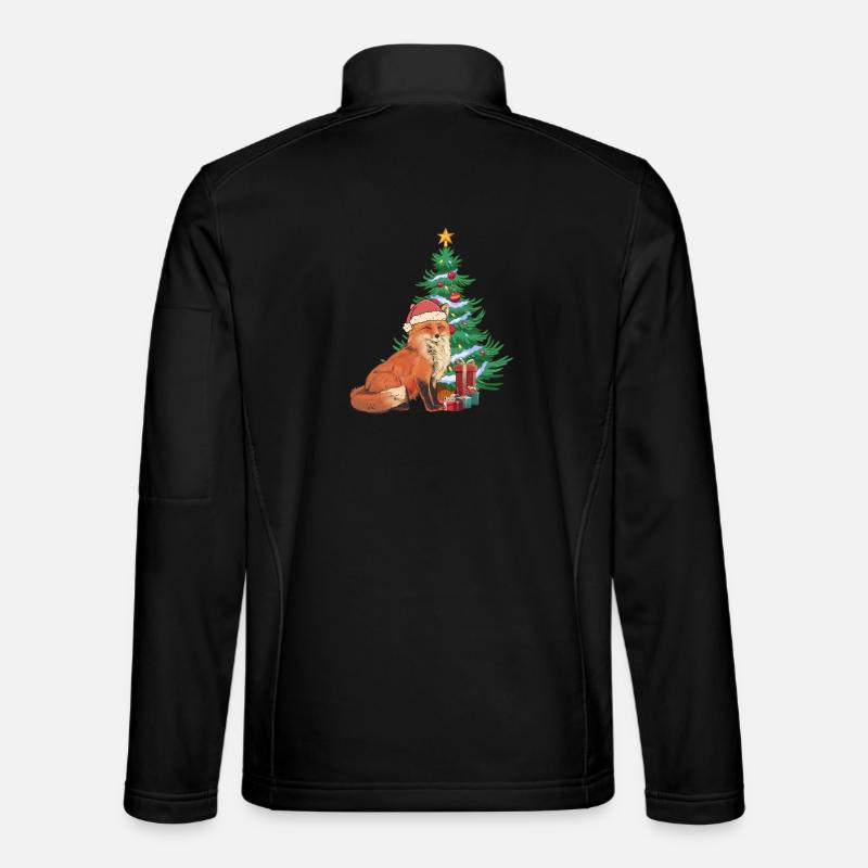 Fuchs Nikolaus Weihnachtsmann Santa Tannenbaum - Unisex Softshelljacke - Schwarz