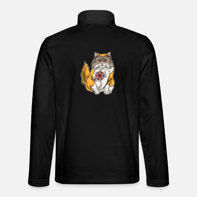 Persische Katze Poker Pokerchips - Unisex Softshelljacke - Schwarz