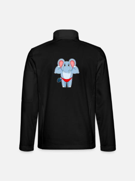 Elephant Bodybuilder Bodybuilding Sport - Unisex Softshell Jacket - black