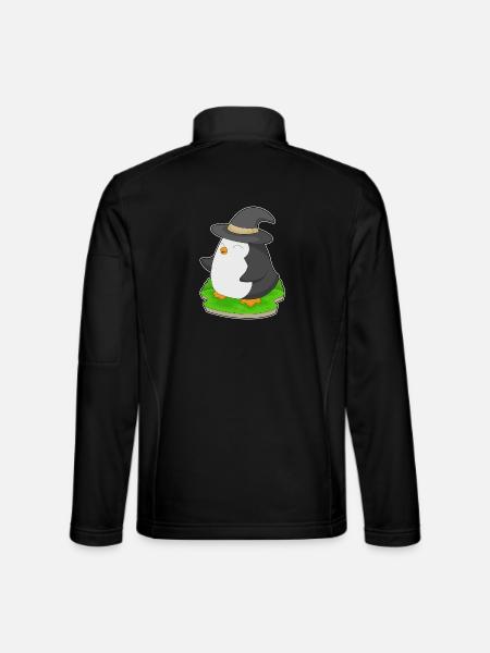 Pingouin Halloween Sorcière - Veste en tissu softshell Unisexe - noir