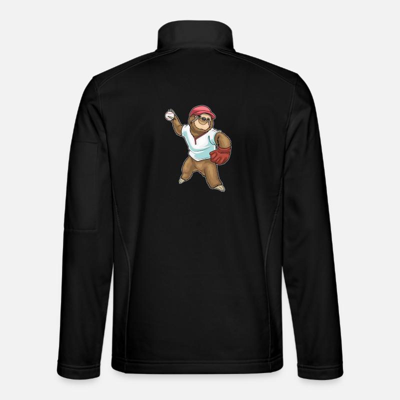 Sloth Baseball Baseball Glove - Unisex Softshell Jacket - black