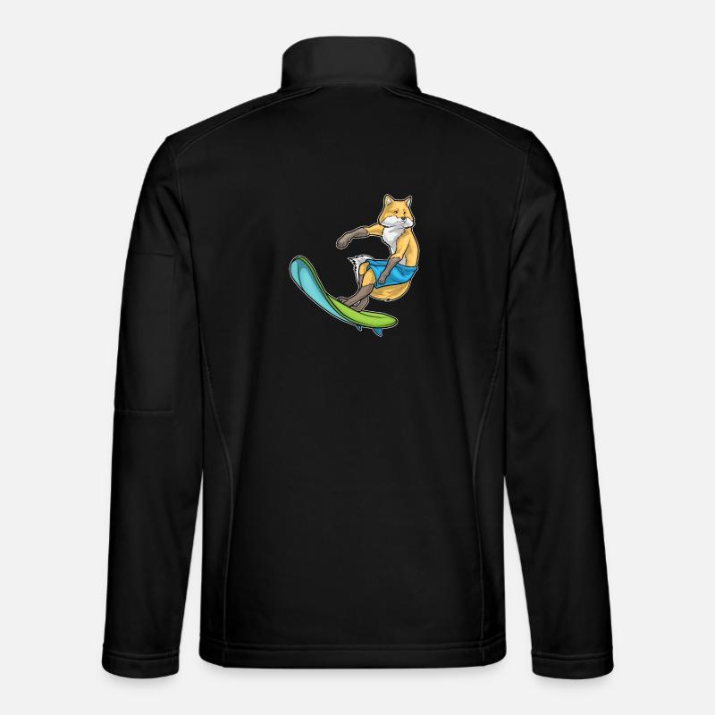 Fuchs Surfer Surfbrett - Unisex Softshelljacke - Schwarz