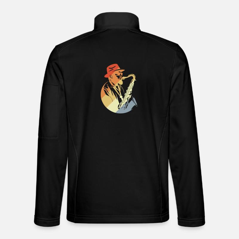 Saxophone Player Retro - Unisex Softshell Jacket - black
