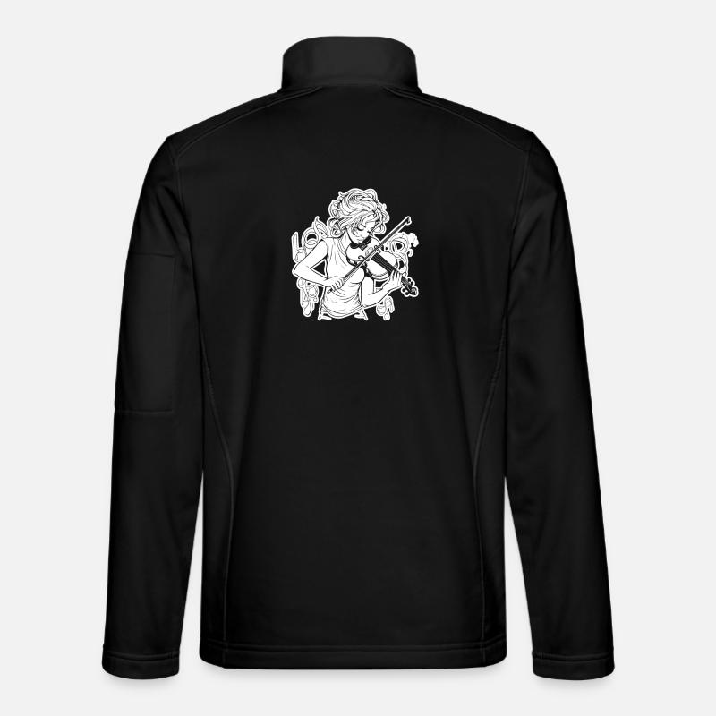Fiddle Girl Drawing - Unisex Softshell Jacket - black