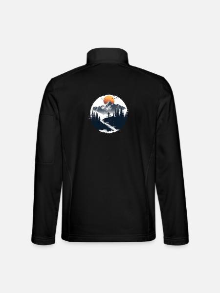 Cyclist Illustration - Unisex Softshell Jacket - black
