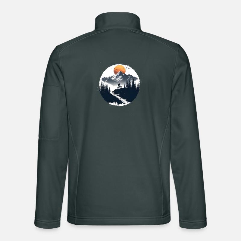 Fahrradfahrer Illustration Unisex Softshelljacke
