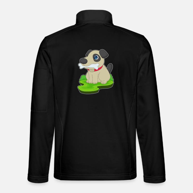 Hund Knochen - Unisex Softshelljacke - Schwarz