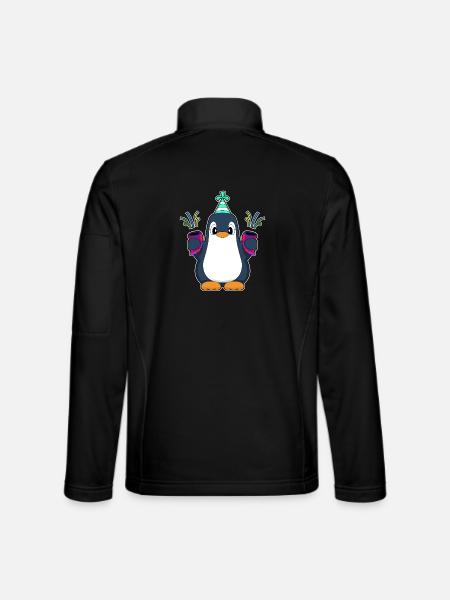 Penguin Birthday Confetti - Unisex Softshell Jacket - black